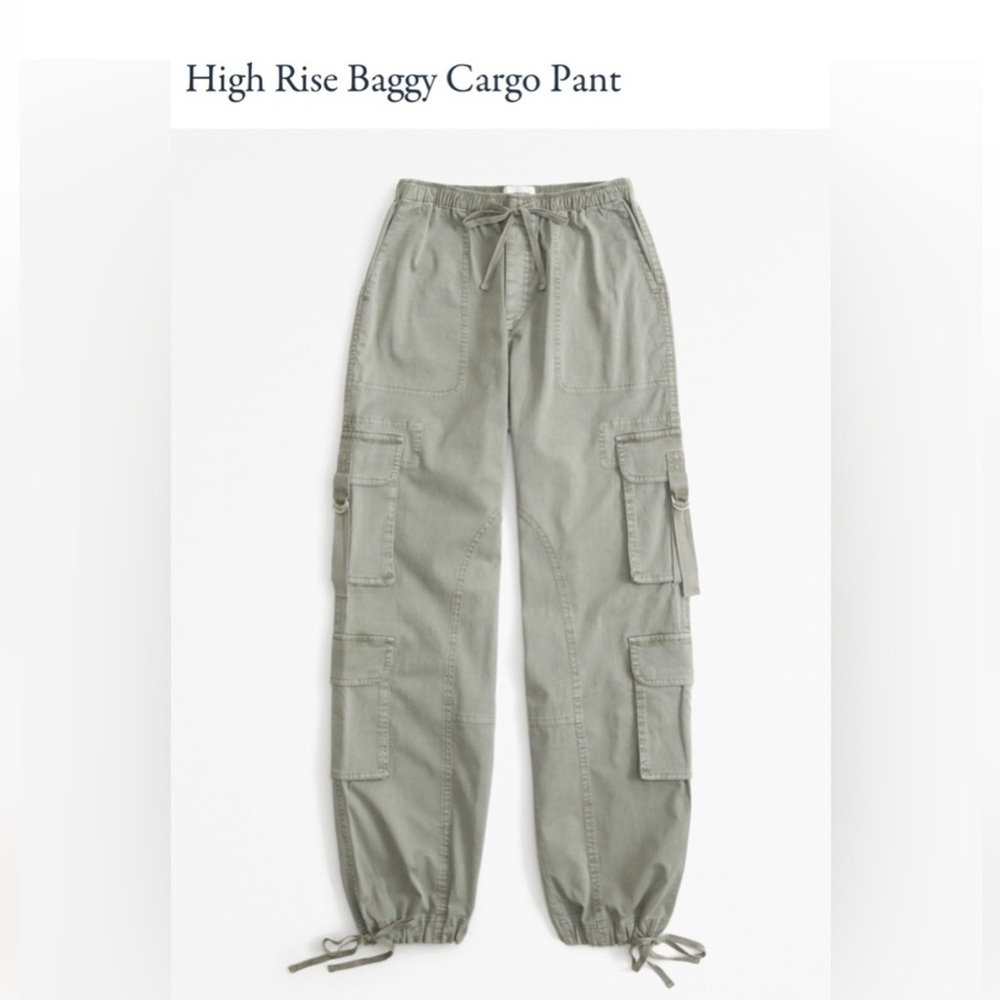 Abercrombie & Fitch Green‎ High Waist Baggy Cargo Pants Size Small Short